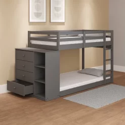 Gaston Twin/Twin Bunk Bed With Cabinet In Gray Finish - Acme Furniture BD01372 -Home Haven Deals 156 bd01372 5