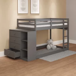 Gaston Twin/Twin Bunk Bed With Cabinet In Gray Finish - Acme Furniture BD01372 -Home Haven Deals 156 bd01372 6