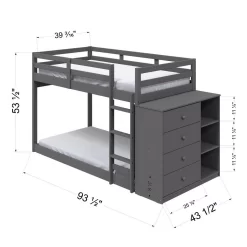 Gaston Twin/Twin Bunk Bed With Cabinet In Gray Finish - Acme Furniture BD01372 -Home Haven Deals 156 bd01372 7