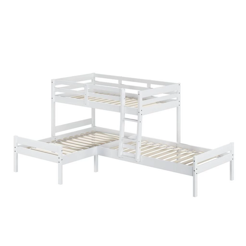 Manoela Triple Twin/Twin/Twin Bunk Bed In White Finish - Acme Furniture BD01374 1 Manoela Triple Twin/Twin/Twin Bunk Bed In White Finish - Acme Furniture BD01374