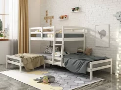 Manoela Triple Twin/Twin/Twin Bunk Bed In White Finish - Acme Furniture BD01374 11 Manoela Triple Twin/Twin/Twin Bunk Bed In White Finish - Acme Furniture BD01374 -Home Haven Deals 156 bd01374 4