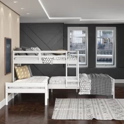 Manoela Triple Twin/Twin/Twin Bunk Bed In White Finish - Acme Furniture BD01374 13 Manoela Triple Twin/Twin/Twin Bunk Bed In White Finish - Acme Furniture BD01374 -Home Haven Deals 156 bd01374 6