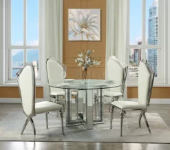 Noralie Dining Table In Mirrored & Faux Diamonds - Acme Furniture DN00715 -Home Haven Deals 156 dn00715 4