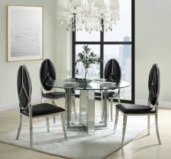 Noralie Dining Table In Mirrored & Faux Diamonds - Acme Furniture DN00715 -Home Haven Deals 156 dn00715 5