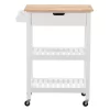 CorLiving Sage Open Storage Wood Kitchen Cart, White - CorLiving KNT-111-C