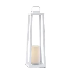 Redvale 24" Lantern With Flameless Candle By Real Flame 160-WHT