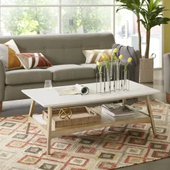 Madison Park Parker Coffee Table In Off-White/Natural - Olliix MP120-1063