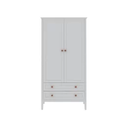 Crown Full Wardrobe With Hanging And 2 Drawers In White - Manhattan Comfort 167GMC1