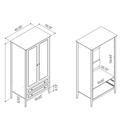 Crown Full Wardrobe With Hanging And 2 Drawers In White - Manhattan Comfort 167GMC1 -Home Haven Deals 167gmc1 c
