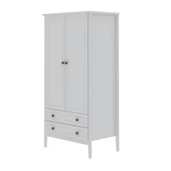 Crown Full Wardrobe With Hanging And 2 Drawers In White - Manhattan Comfort 167GMC1 -Home Haven Deals 167gmc1 g