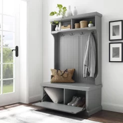 Seaside Hall Tree Distressed Gray - Crosley CF6006-GY -Home Haven Deals 174 cf6006 gy e3
