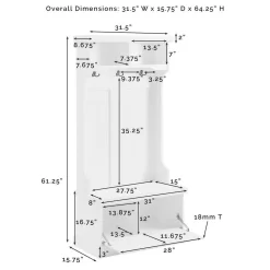 Shoreline Hall Tree White - Crosley CF6030-WH -Home Haven Deals 174 cf6030 wh x1