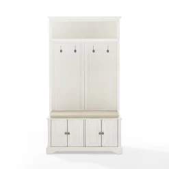 Holbrook Hall Tree Distressed White/Oatmeal - Crosley CF6039-WH -Home Haven Deals 174 cf6039 wh 7