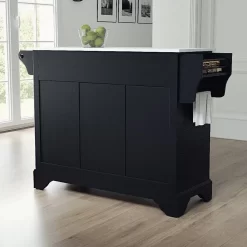 Lafayette Granite Top Full Size Kitchen Island/Cart Black/White - Crosley KF30005BBK -Home Haven Deals 174 kf30005bbk e3
