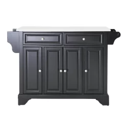 Lafayette Granite Top Full Size Kitchen Island/Cart Black/White - Crosley KF30005BBK -Home Haven Deals 174 kf30005bbk n1