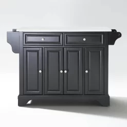 Lafayette Granite Top Full Size Kitchen Island/Cart Black/White - Crosley KF30005BBK -Home Haven Deals 174 kf30005bbk w1