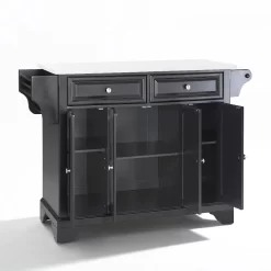 Lafayette Granite Top Full Size Kitchen Island/Cart Black/White - Crosley KF30005BBK -Home Haven Deals 174 kf30005bbk w2