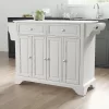 Lafayette Granite Top Full Size Kitchen Island/Cart White/White - Crosley KF30005BWH