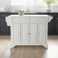 Lafayette Granite Top Full Size Kitchen Island/Cart White/White - Crosley KF30005BWH -Home Haven Deals 174 kf30005bwh e2