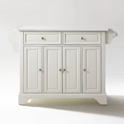 Lafayette Granite Top Full Size Kitchen Island/Cart White/White - Crosley KF30005BWH -Home Haven Deals 174 kf30005bwh w1