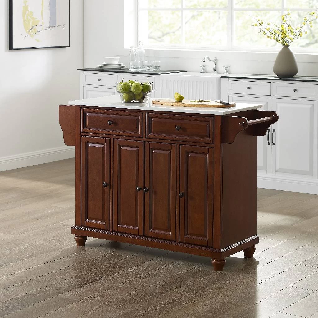 Cambridge Granite Top Full Size Kitchen Island/Cart Mahogany/White - Crosley KF30005DMA 1 Cambridge Granite Top Full Size Kitchen Island/Cart Mahogany/White - Crosley KF30005DMA