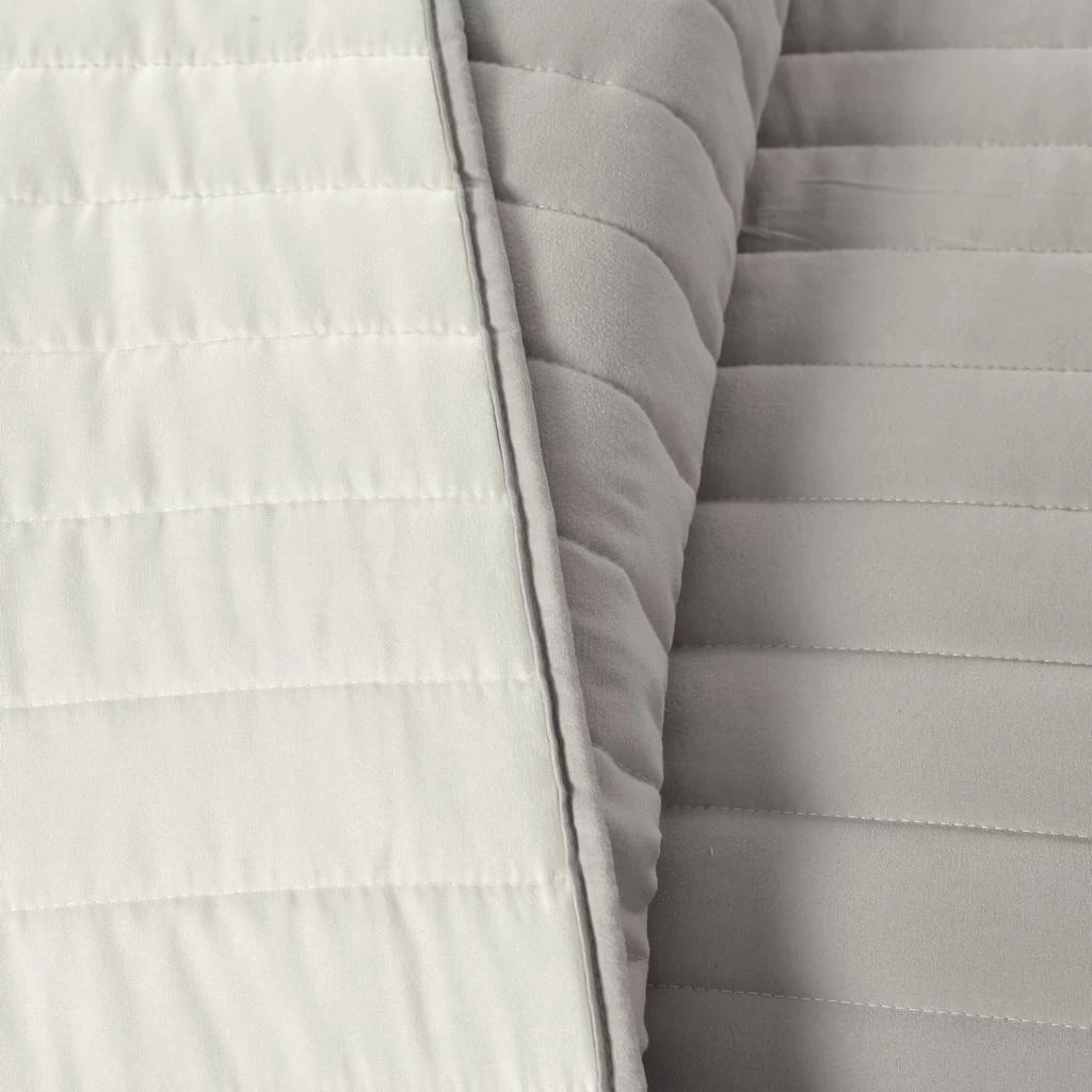 Soft Stripe All Season Quilt/Coverlet Light Gray/White 3Pc Set Full/ Queen - Lush Decor 16T005872 5 Soft Stripe All Season Quilt/Coverlet Light Gray/White 3Pc Set Full/ Queen - Lush Decor 16T005872 - Image 5