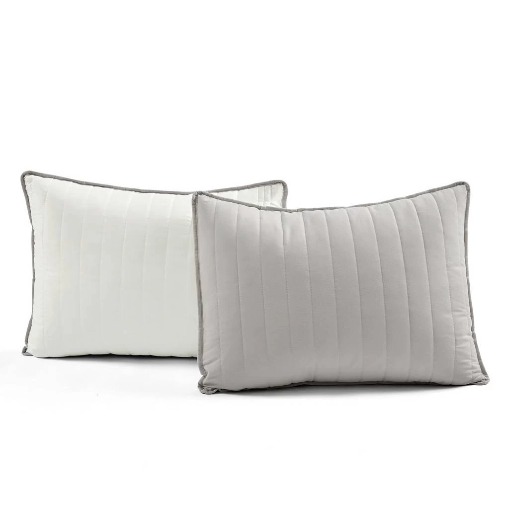 Soft Stripe All Season Quilt/Coverlet Light Gray/White 3Pc Set Full/ Queen - Lush Decor 16T005872 8 Soft Stripe All Season Quilt/Coverlet Light Gray/White 3Pc Set Full/ Queen - Lush Decor 16T005872 - Image 8