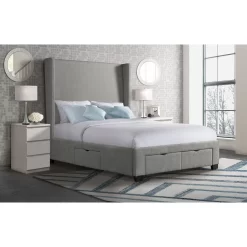 Fiona King Upholstered Storage Bed In Grey - Picket House Furnishings UMG3151KSB -Home Haven Deals 177 umg3151ksb 7