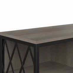 Kathy Ireland Home By Bush Furniture City Park 60W Industrial TV Stand For 70 Inch TV In Driftwood Gray - Bush Furniture CPV160DG-03 -Home Haven Deals 18 cpv160dg 10