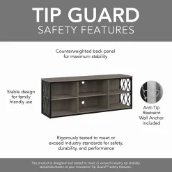 Kathy Ireland Home By Bush Furniture City Park 60W Industrial TV Stand For 70 Inch TV In Driftwood Gray - Bush Furniture CPV160DG-03 -Home Haven Deals 18 cpv160dg 7