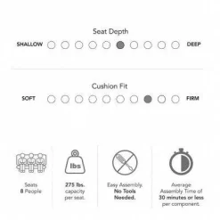 Bush Furniture Coventry 113W U Shaped Sectional Couch In Turkish Blue Herringbone - Bush Furniture CVY112BTBH-03K -Home Haven Deals 18 cvy112btbh 03k 7