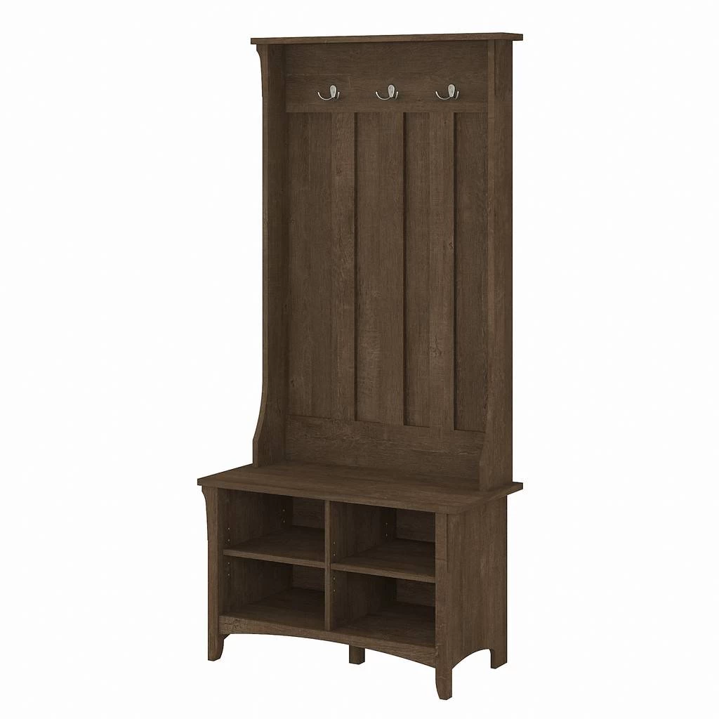 Bush Furniture Salinas Hall Tree With Shoe Storage Bench In Ash Brown - Bush Furniture SAS532ABR-03 1 Bush Furniture Salinas Hall Tree With Shoe Storage Bench In Ash Brown - Bush Furniture SAS532ABR-03