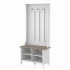 Bush Furniture Salinas Hall Tree With Shoe Storage Bench In Pure White And Shiplap Gray - Bush Furniture SAS532G2W-03