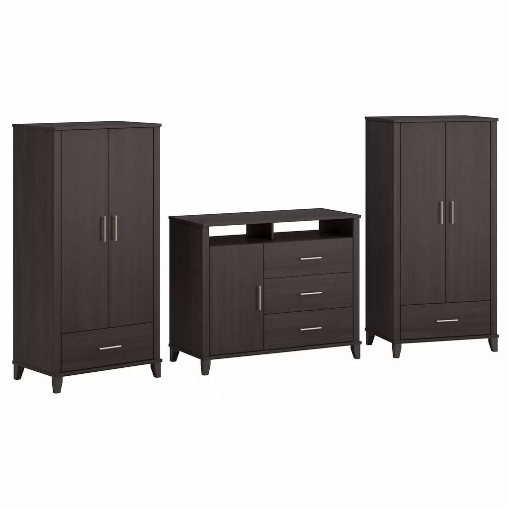 Bush Furniture Somerset Large Armoire Cabinets With Dresser TV Stand In Storm Gray - Bush Furniture SET038SG 1 Bush Furniture Somerset Large Armoire Cabinets With Dresser TV Stand In Storm Gray - Bush Furniture SET038SG