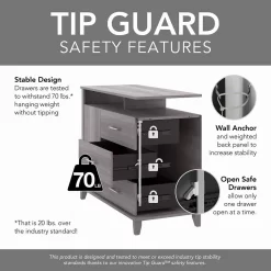 Bush Furniture Somerset Large Armoire Cabinets With Dresser TV Stand In Storm Gray - Bush Furniture SET038SG 12 Bush Furniture Somerset Large Armoire Cabinets With Dresser TV Stand In Storm Gray - Bush Furniture SET038SG -Home Haven Deals 18 set038sg 4