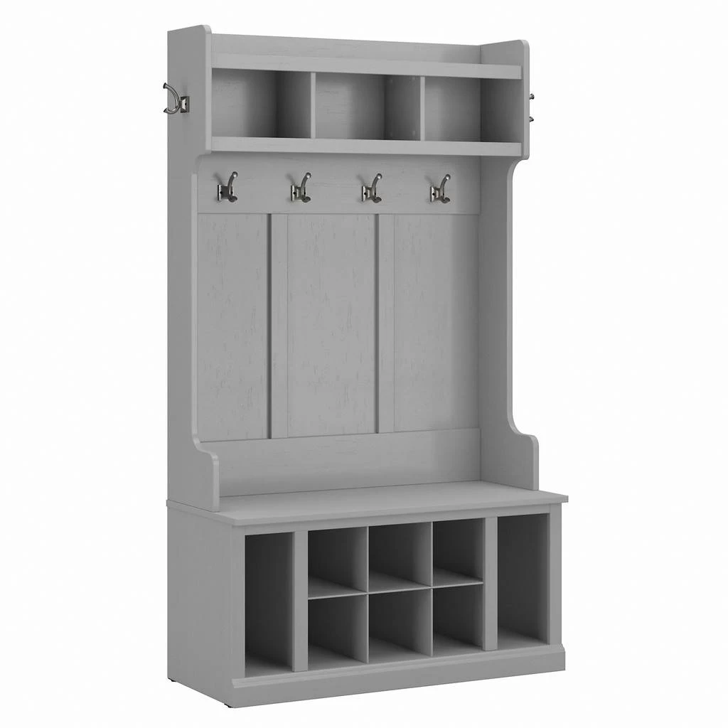 Kathy Ireland® Home By Bush Furniture Woodland 40W Hall Tree And Shoe Storage Bench With Shelves In Cape Cod Gray - Bush Furniture WDL002CG 1 Kathy Ireland® Home By Bush Furniture Woodland 40W Hall Tree And Shoe Storage Bench With Shelves In Cape Cod Gray - Bush Furniture WDL002CG