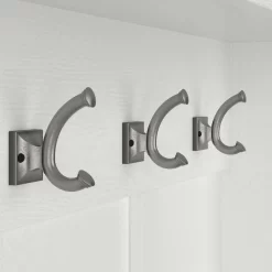 Kathy Ireland® Home By Bush Furniture Woodland 40W Hall Tree And Shoe Storage Bench With Shelves In White Ash - Bush Furniture WDL002WAS -Home Haven Deals 18 wdl002was 4