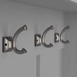 Kathy Ireland® Home By Bush Furniture Woodland 24W Hall Tree And Small Shoe Bench With Drawer In Cape Cod Gray - Bush Furniture WDL007CG -Home Haven Deals 18 wdl007cg 4