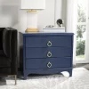 Hannon 3 Drawer Contemporary Nightstand In Navy - Safavieh FOX6306D