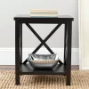 Candence Cross Back End Table In Black - Safavieh AMH6523B