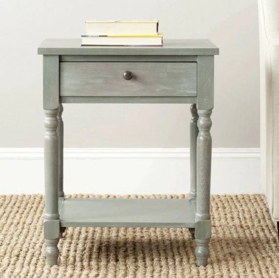 Tami Nightstand W/ Storage Drawer In French Grey - Safavieh AMH6604B 1 Tami Nightstand W/ Storage Drawer In French Grey - Safavieh AMH6604B