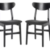 Lucca Retro Dining Chair In Black/Black - Safavieh DCH1001J-SET2
