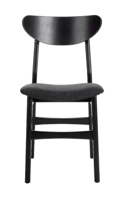 Lucca Retro Dining Chair In Black/Black - Safavieh DCH1001J-SET2 -Home Haven Deals 187 dch1001j set2 front