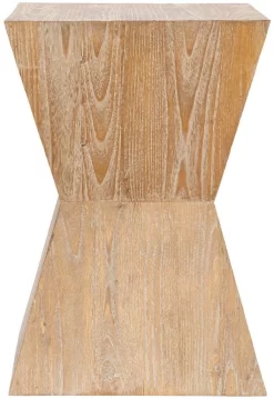 Natak Curved Oak Side Table In Pickled Oak - Safavieh FOX1009A