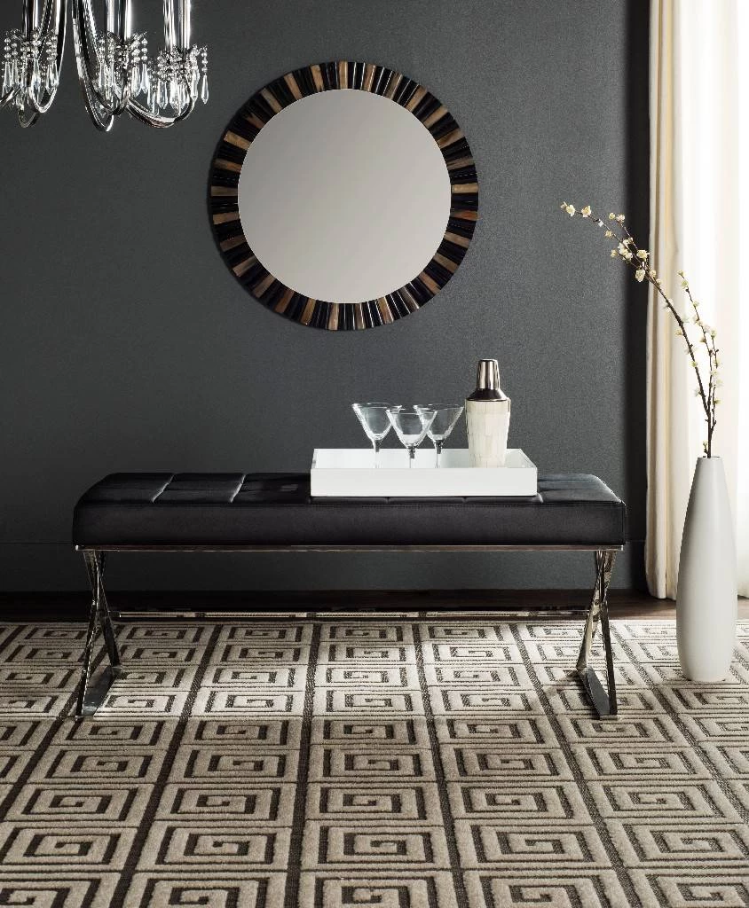 Micha Bench In Black/Chrome - Safavieh FOX2023D 1 Micha Bench In Black/Chrome - Safavieh FOX2023D