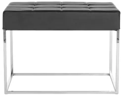 Roitfeld Ottoman In Black/Chrome - Safavieh FOX2024D -Home Haven Deals 187 fox2024d front