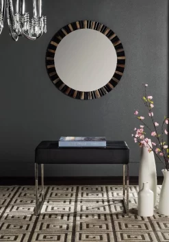 Roitfeld Ottoman In Black/Chrome - Safavieh FOX2024D