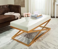 Alexes Faux Ostrich Bench In Clear/Gold - Safavieh FOX6252A