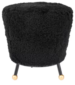 Oriana Retro Sheepskin Ottoman In Black - Safavieh FOX6261B 7 Oriana Retro Sheepskin Ottoman In Black - Safavieh FOX6261B -Home Haven Deals 187 fox6261b front