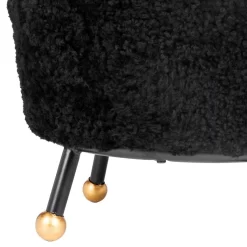 Oriana Retro Sheepskin Ottoman In Black - Safavieh FOX6261B 8 Oriana Retro Sheepskin Ottoman In Black - Safavieh FOX6261B -Home Haven Deals 187 fox6261b leg